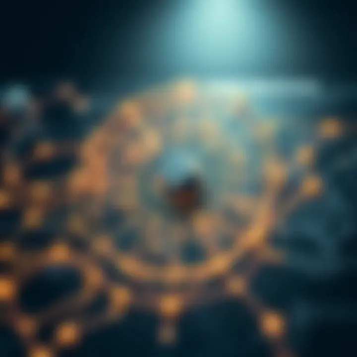 An intricate diagram illustrating the blockchain structure