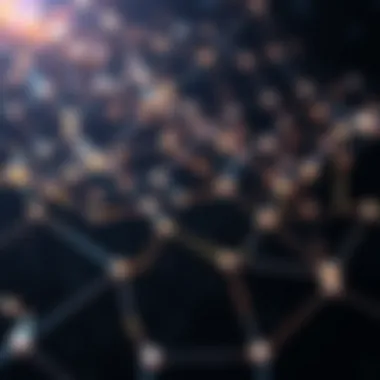 Conceptual illustration of blockchain technology interconnected nodes