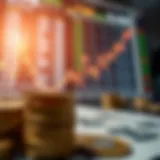 Currency exchange concept with visual graphs