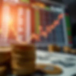 Currency exchange concept with visual graphs