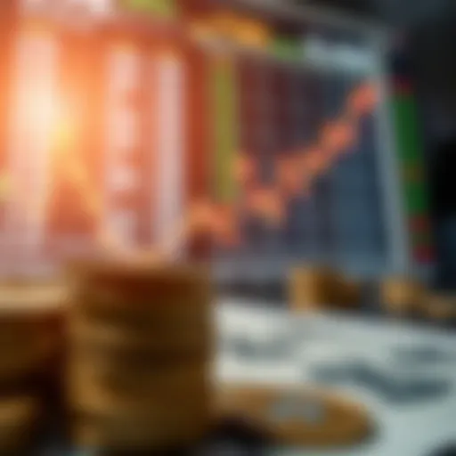 Currency exchange concept with visual graphs