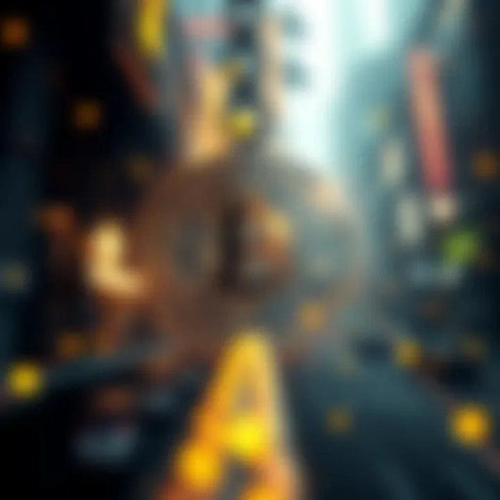 Blockchain Meets Digital Art An artistic representation of blockchain technology intertwined with digital art