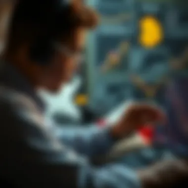 Investigating Cryptocurrency Scams Illustration of a person analyzing cryptocurrency scams
