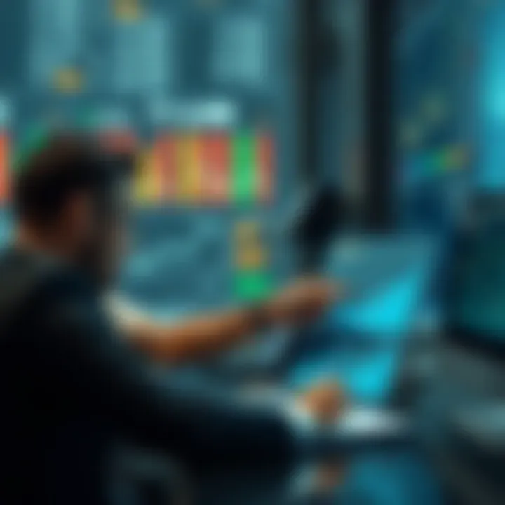 A business professional analyzing financial data