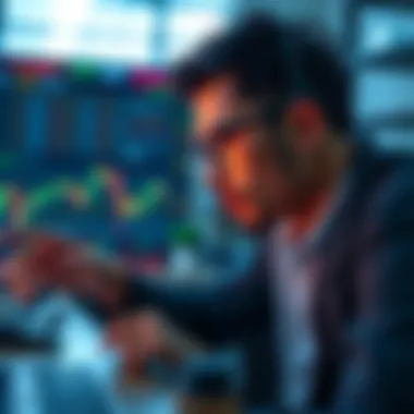 Investor analyzing market data