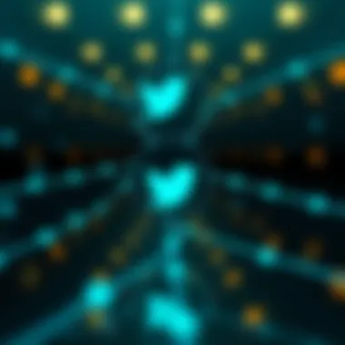 Visual representation of the Mask Network logo and Twitter logo interconnected