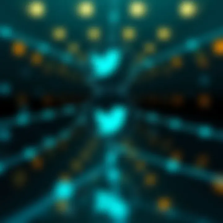 Visual representation of the Mask Network logo and Twitter logo interconnected