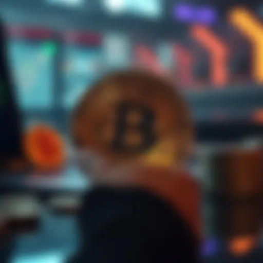 Conceptual representation of digital currency investment