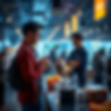 Depiction of user engagement and interactions within the platform