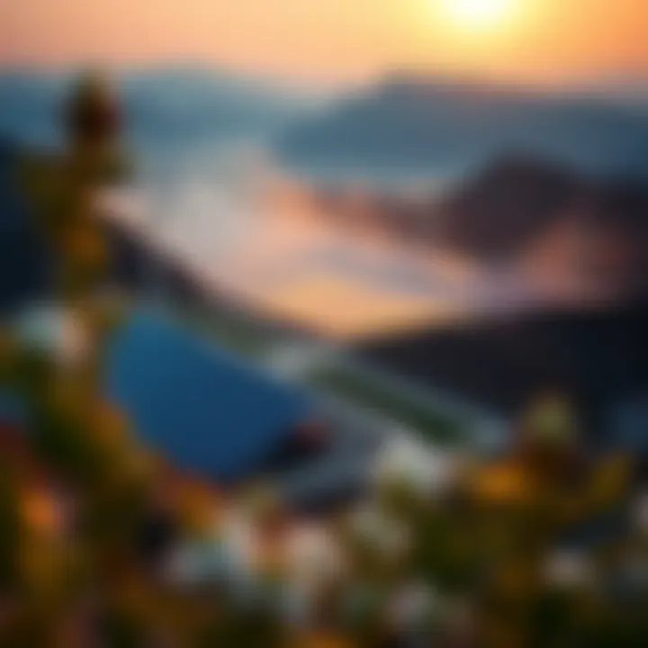 A landscape showcasing renewable energy sources used in mining