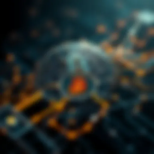 A visual representation of smart contracts on a blockchain